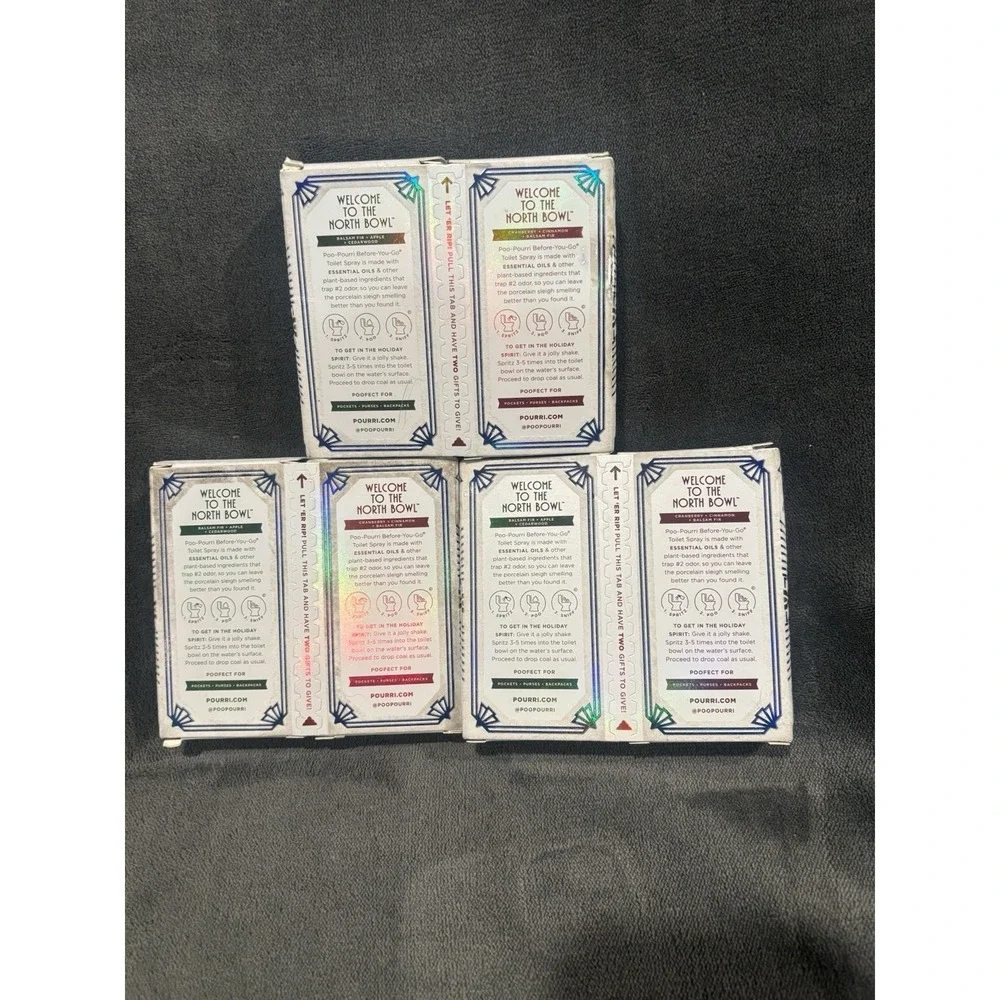 Lot Of 3. Poo-Pourri Deck‎ The Stalls, Berry and Bright & Balsam Bum, G85